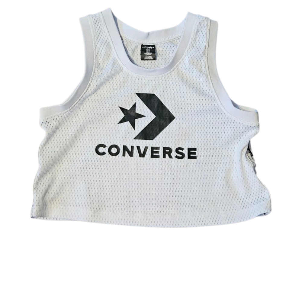 Converse Women's White Mesh Crop Top Size M
